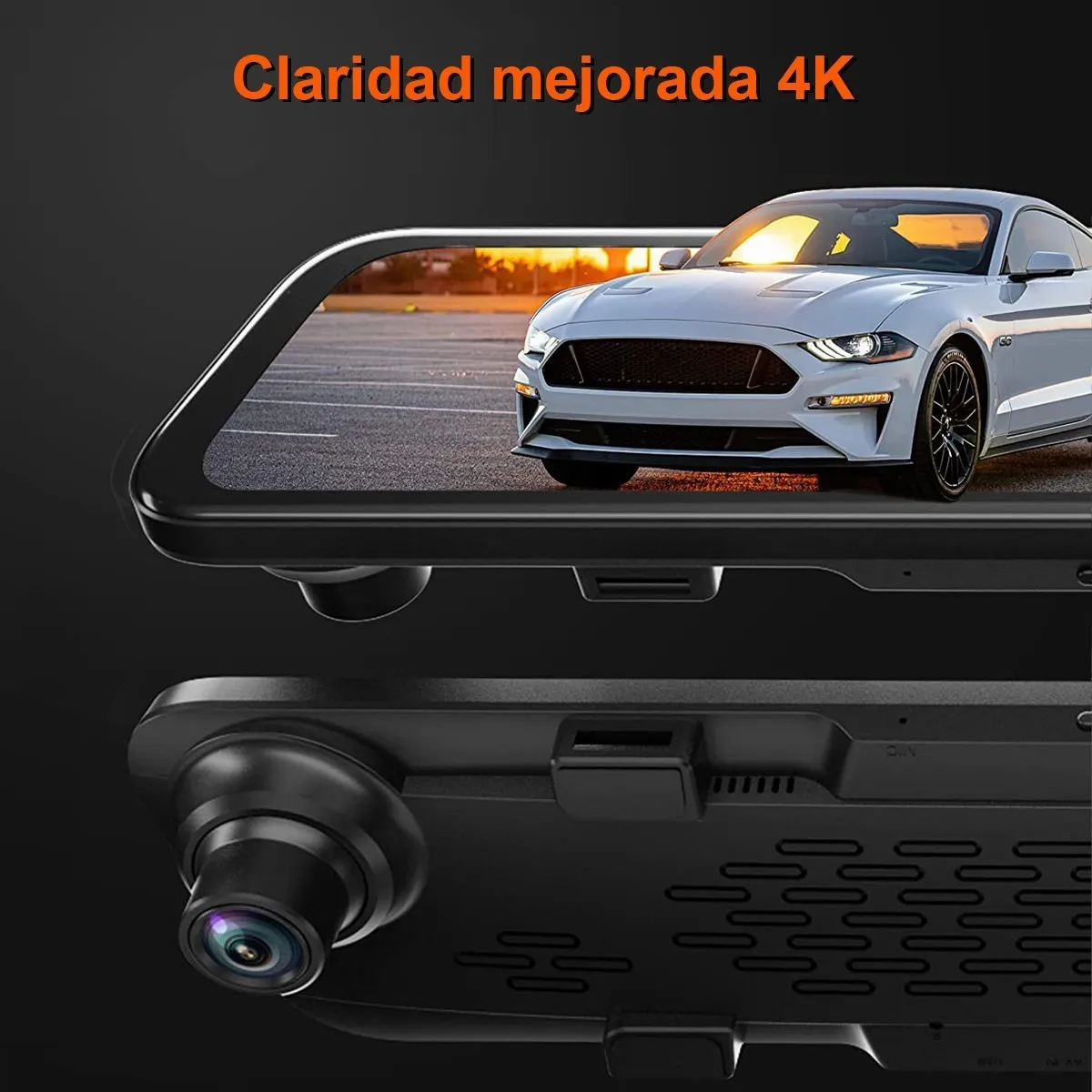 Wolfbox G840s Dashcam Con Espejo De 12 4k, Retrovisor Con Camara Para Automovil 2160p Para Auto Y Carro, Con Cámaras De Visión Delantera Y Trasera, G-sensor, Visión Nocturna, Con Tarjeta De 32 Gb
